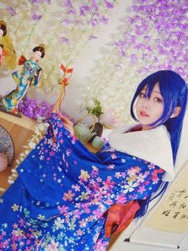 《Love Live!》田园海未未觉醒和服C O S_Love Live！园田海未 海爷正月未觉醒 (1)