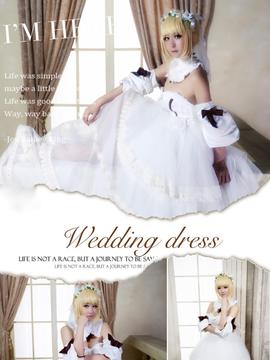 《Fate Stay Night 》Saber lily 同人婚纱 Cosplay