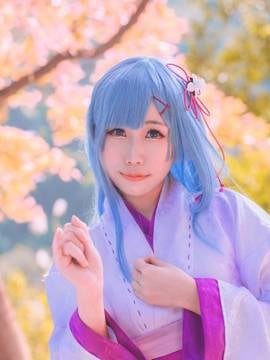 《Re从零开始的异世界生活》长发蕾姆和服 C O S P L A Y_0004