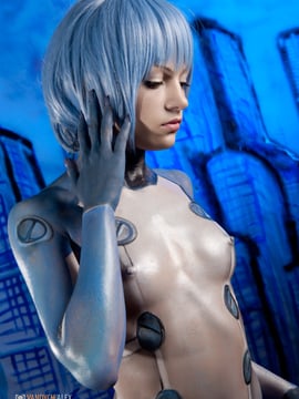 Evangelion - Rei and Asuka bodypaint cosplay_01_DSC_0342s