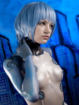 Evangelion - Rei and Asuka bodypaint cosplay_03_DSC_0340s